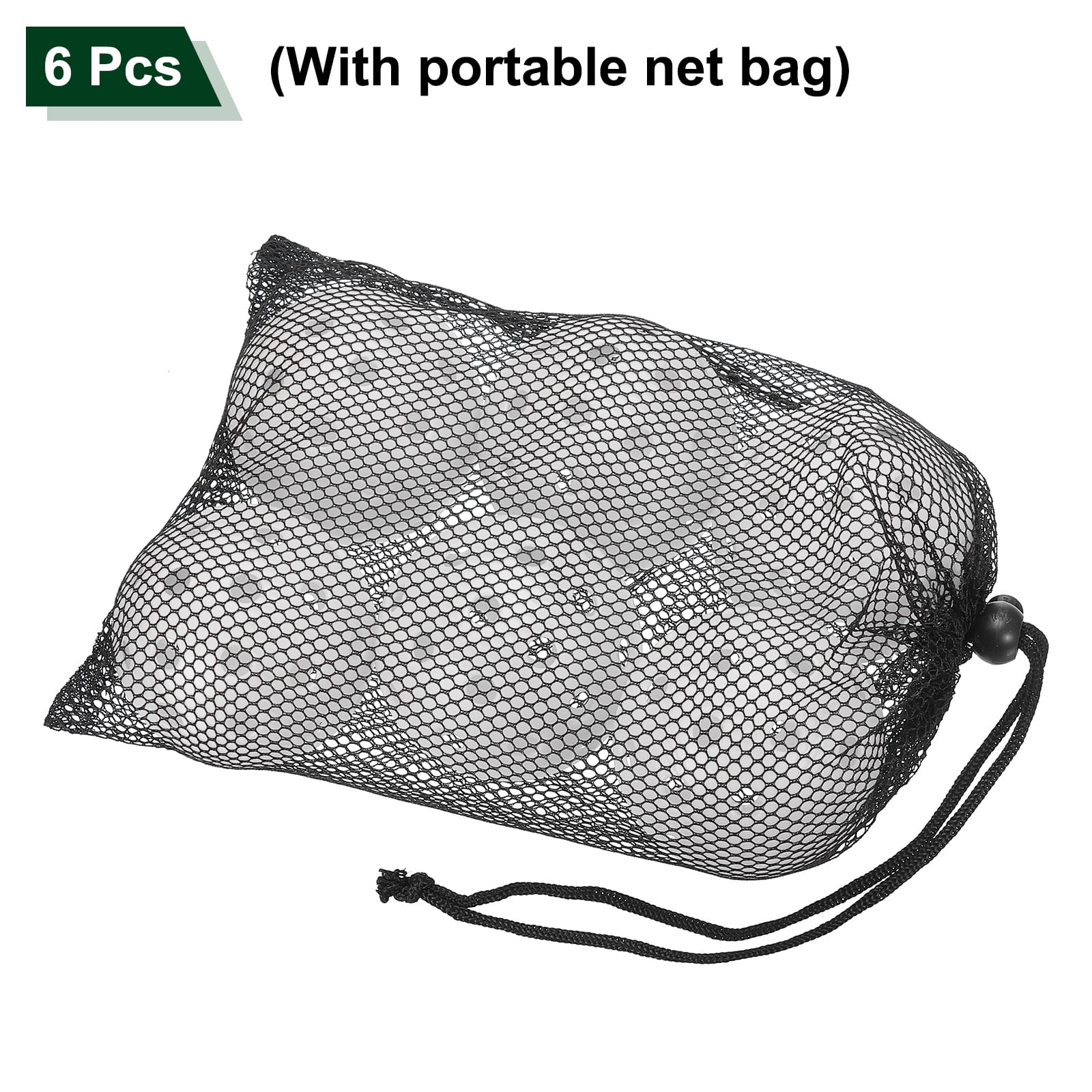 Luminous Pickleball Balls 40 Holes Glow in the Dark Pickleball Balls with Mesh Bag White, 6 Pack