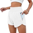 thumbnail image 2 of Inglocry Womens Athletic Shorts High Waisted Running Workout Gym Sports Quick Dry Shorts with Zipper Pocket 2026 White 2XL, 2 of 4