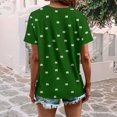 thumbnail image 4 of adaychics St Patricks Day T Shirts for Women Clover Crewneck Short Sleeve Summer Tee Shirts for Leisure, 4 of 7