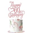 thumbnail image 1 of Cake Topper AROKIPPRY con brillo rosa dorado para 60.º cumpleaños, 1 of 7