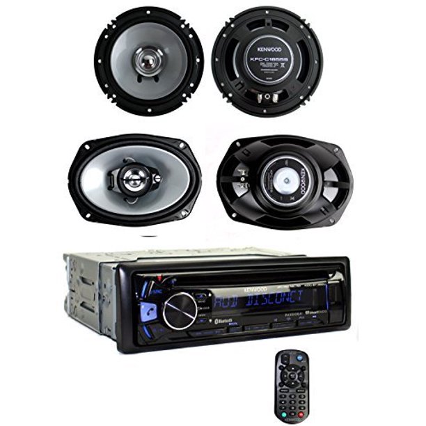 Kenwood KDCBT362U Bluetooth Player Car Stereo Radio + 6.5 & 6x9 Inch