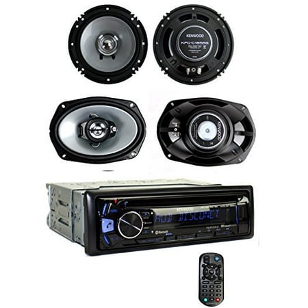 Kenwood KDC-BT362U Bluetooth Player Car Stereo Radio + 6.5 & 6x9 Inch