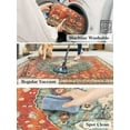 thumbnail image 5 of Wonnitar Boho Tribal Area Rug 5'x7' Large Washable Living Bedroom Rug Distressed Oriental Non-Slip Non-Shedding Print Floor Carpet for Dining Room Home,Rust, 5 of 10
