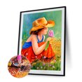 thumbnail image 2 of Cuadros Decorativos Pintura de diamante recogiendo flor niños taladro redondo completo imagen de Kit de diamantes de imitación Ndcxsfigh Nuevos Originales, 2 of 9