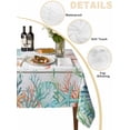 thumbnail image 5 of Beach Coastal Suqare Tablecloth - 54 x 54 Inch, Summer Coral Starfish Nautical Ocean Retro Waterproof & StainResistant Tablecloth, Washable Oil-proof Table Cover for Dining/Party/Wedding/Buffet, 5 of 9