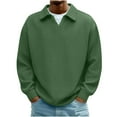 thumbnail image 2 of Donemore Men's Solid Color Long Sleeve Turn-Down Collar Knitted Pullover Sweater Breathable Casual Versatile, 2 of 8