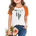 thumbnail image 2 of YUNAFFT T-shirts Garçons & Filles Orange Festival Manches Raglan Imprimé Style Décontracté, 2 of 9