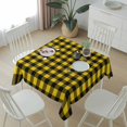 thumbnail image 6 of Black Yellow Plaid Table Cloth Waterproof Tablecloths, Retro Country Buffalo Check Gingham Tablecloth Dining Table Cover for Kitchen Party Tabletop Outdoor, Square Tablecloth 54x54 Inch, 6 of 9