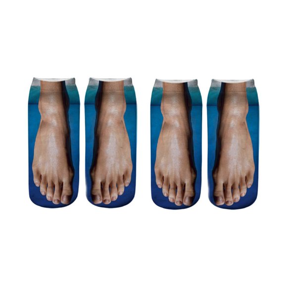 Up To $10 Stockings Multi-color Two Pairs 3D Pattern Manicure Print Socks Funny Hidden Running Socks Women Personalized