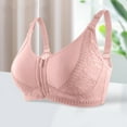 thumbnail image 2 of Fsqjgq Sports Bras for Women Plus Size Front Zipper Adjustable Straps No Underwire Push Up Bras Large Bust Lightly Lined Comfort Bra Underwear Pink Size 38, 2 of 4