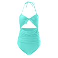 thumbnail image 4 of Sngxgn Women Bathing Suit Crisscross Back Swimsuit Tummy Control Summer Swimming Swimwear(Blue,L), 4 of 5