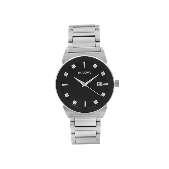 New Bulova Diamond Accent Stainless Steel Bracelet Men's Watch 41mm 96D121