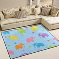 thumbnail image 2 of Coolnut Area Rug Pad Colorful Elephants and Flowers Nursery Rugs, Floor Mat for Kids Playing Room Living Room Bedroom 7' x 5' (80 x 58 inch), 2 of 6