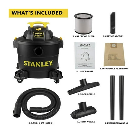 Stanley - SL18191P 10 Gallon wet/dry vacuum - black