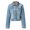 Light Blue, variant on Vedolay Jean Jackets Women's Rhinestone Fringe Cropped Distressed Star Print Denim Jackets Coats,Dark Blue XL