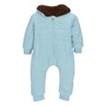 thumbnail image 3 of ATOGUTA Boys Girls Fleece Jumpsuit Winter Clothes Suit Hooded Jumpsuit Romper Bear Outfit Infant Warm Coat Outwear Overcoat Size 6M-3T, Blue, 3 of 5