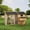 Natural, variant on Chicken Coop Large Hen House for 4-6 Chickens Wooden Poultry Cage with Run, Ramp, Nesting Box, Wire Fence, Waterproof Asphalt Roof (80" x 35" x 54") Natural