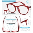 thumbnail image 5 of MARE AZZURO Trendy Round Frames Spring Hinge Reading Glasses for Women (Red, Magnification 6.00), 5 of 7