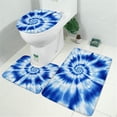 thumbnail image 2 of Blue Tie Dye Mandala Pattern Bathroom Rugs Sets 3 Piece,Toilet Cover Set,Absorbent Non Slip Bathroom Mats Sets with U-Shaped Contour Rug Toilet Rug Set, 2 of 5