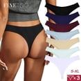 thumbnail image 2 of FINETOO 3 Unids/set Mujeres Tangas De Algodón Suave T-back Calzoncillos S-XL Señoras Ropa Interior Baja Cintura Bragaspangjing, 2 of 4