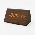 AQITTI Holiday Supplies Digital Alarm Clock Trianglewooden Clock with
