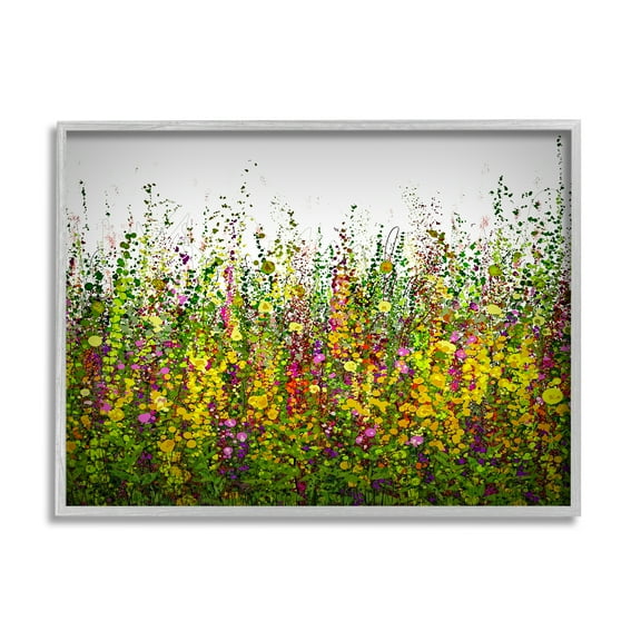 Stupell Industries Abstract Meadow Grasses Abstract Painting Gray Framed Art Print Wall Art, 14 x 11