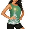 thumbnail image 2 of Wukai Christmas Green Print &nbsp;Women's Workout Tank Top Mesh Yoga Shirts Athletic Running Tank Tops Athletic Gym Shirts - X-Large, 2 of 8