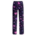 thumbnail image 7 of Womens Love Heart Pajama Pants Heart Print Soft Lounge Pants Relaxed Fit Wide Leg Heart Pj Pants Valentines Day Gifts, 7 of 7