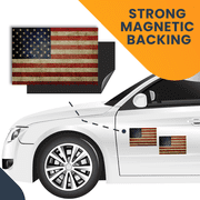 Magnet Me Up Weathered American Flag Vinyl Magnet Decal, 4x6 In, 2 PK, Red, White and Blue