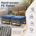 thumbnail image 5 of Giantfurnni Outdoor Patio Ottomans,All-Weather Wicker Ottomans Set of 2 with Cushions,Patio Footrest for Balcony Deck Porch Poolside,Gray Wicker, 5 of 8