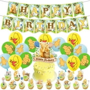 Cartoon Party Decorations, Winnie the Pooh Birthday Supplies including Banners, Balloons, Cake Toppers for Cartoon Birthday Party Decorations