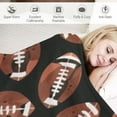 thumbnail image 3 of BCIIG Football Blanket Gifts for Women Adult Soft Warm Lightweight Cozy Cool Sport Brown and Black Throw Blankets for Living Room Bedding Couch Decor 50x60in All Seasons 60x80in, 3 of 6