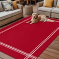 thumbnail image 2 of Fsddascl Pure Red Outdoor Rug for Patio/Deck/Porch, Non-Slip Large Area Rug 5 x 8 Ft, Simple Solid Color Indoor Outdoor Rugs Washable Area Rugs, Reversible Camping Rug Carpet Runner, 2 of 5