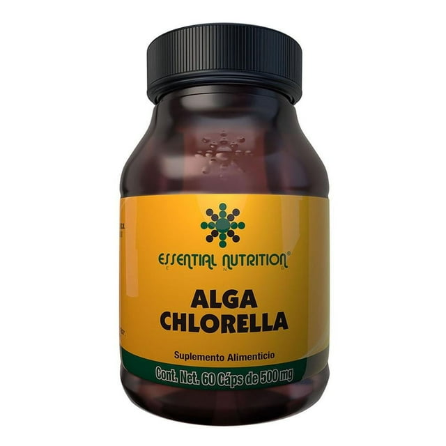Suplemento alimenticio Essential Nutrition Alga Chlorella 60 cápsulas de 500 mg