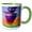Green/White, variant on 3drose, Rainbow Tornado Cloud, 15oz Mug