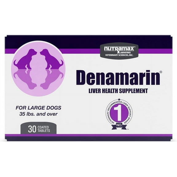 Nutramax Denamarin Liver Health Supplement for Large Dogs - with S-Adenosylmethionine (SAMe) and Silybin, 30 Blister Pack Tablets