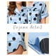 thumbnail image 3 of Pijama de salón con lunares para mujer, camiseta y pantalones cortos, conjuntos de pijama de satén, talla XL, azul, 3 of 4