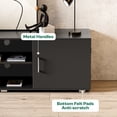 thumbnail image 5 of TV Stand for 55" TV, Entertainment Center with Storage, 2 Cabinets, TV Console Media Cabinet with 6 Cable Holes for Living Room, Bedroom, Black, 5 of 8