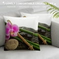 thumbnail image 3 of Orinice Orchid Bamboo Rock Graphic Decorative Cushion Throw Pillow Cover for Home Couch Living Room Bed Sofa Pillowcase 1PC 20x20in, 3 of 5