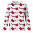 thumbnail image 3 of Gibobby Sudaderas para mujer Suéter de temperamento informal de manga larga con cuello redondo y estampado de amor para el día de San Valentín para mujer (Blanco, S), 3 of 4