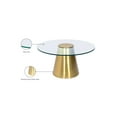 thumbnail image 2 of Meridian Furniture Glassimo Glass Top Coffee Table with Brushed Gold Iron Base, 2 of 8