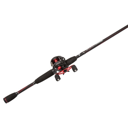 Light Solid Black Max Low Profile Baitcast Reel Fishing Rod Combo Handle Touch 