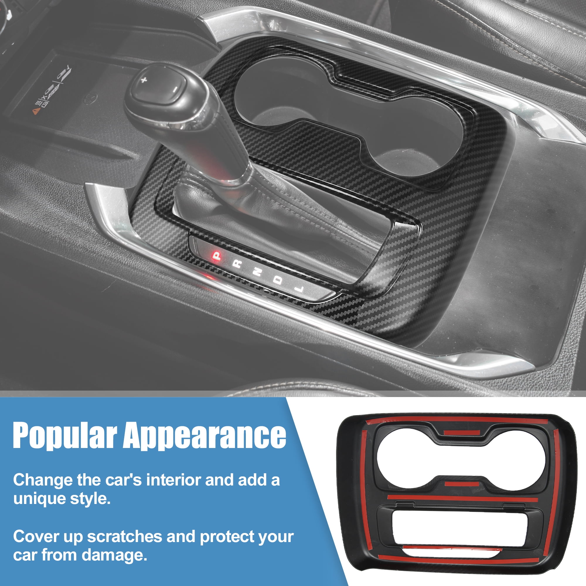 Carbon Fiber Pattern Central Control Gear Shift Panel Cover Trim Accessories for Chevrolet Colorado 2015-2022 Black