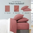 thumbnail image 5 of Luxclub Twin Cooling Sheets Set, Soft Microfiber Bed Sheet with Deep Pockets and Wrinkle Resistant Fabric, Salmon Pink, 4 Piece, 5 of 8