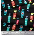 thumbnail image 2 of Soimoi Black Cotton Duck Fabric Candies Food Decor Fabric Printed Yard 42 Inch Wide, 2 of 3