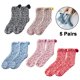 thumbnail image 2 of 5 pares de calcetines peludos, calcetines de lana, regalos de Navidad para mujeres, acogedores y cálidos, talla única Ormromra 221943-2, 2 of 9