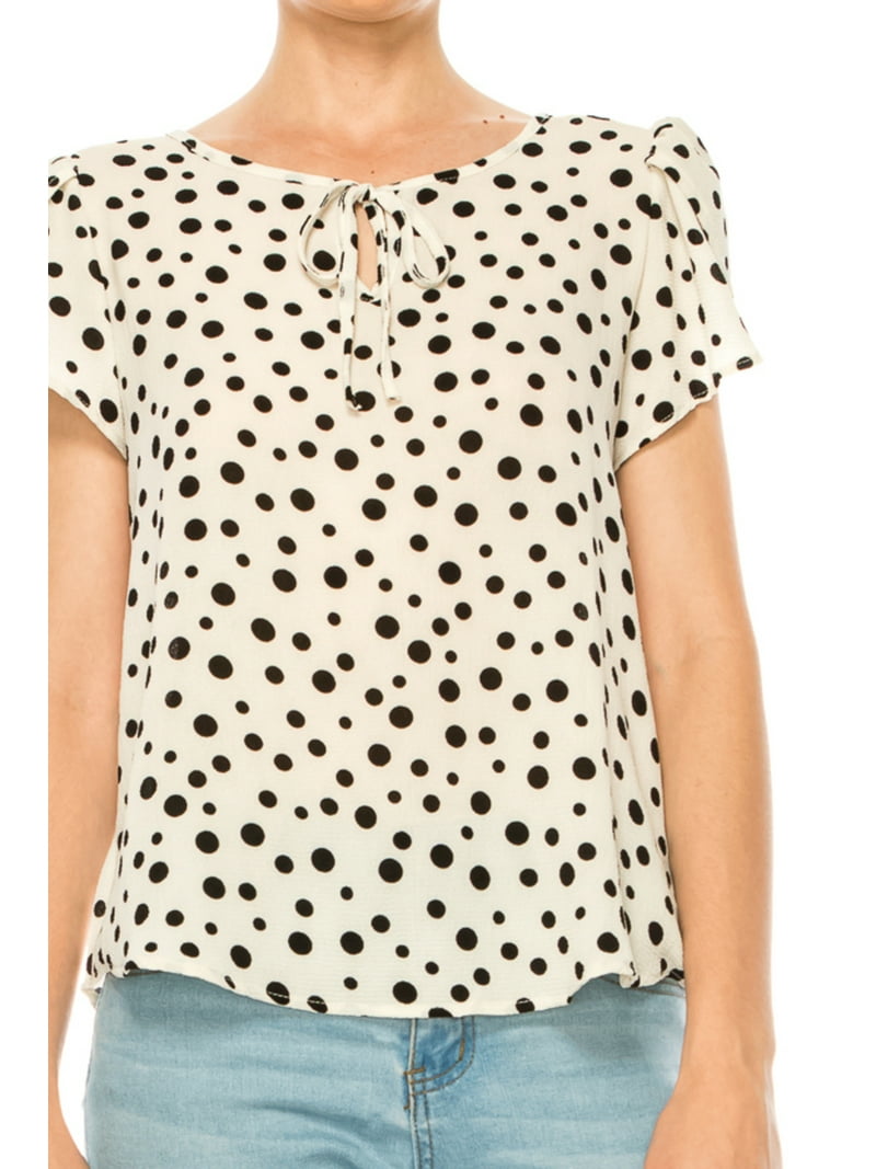 トップス Hiand Fluffy Dot Ribbon Tops Fluffy Dot Ribbon Tops - HIAND