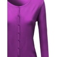 thumbnail image 3 of FashionOutfit Women's Basic Solid Round Neck Sweater Cardigan, 3 of 3