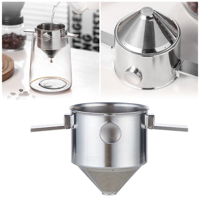 Pour Over Coffee Dripper Stainless Steel Reusable Coffee Filter Metal Paperless Dripper Portable Collapsible Serve Coffee Maker for 1 2 Cup Brew for Camping Travel Home