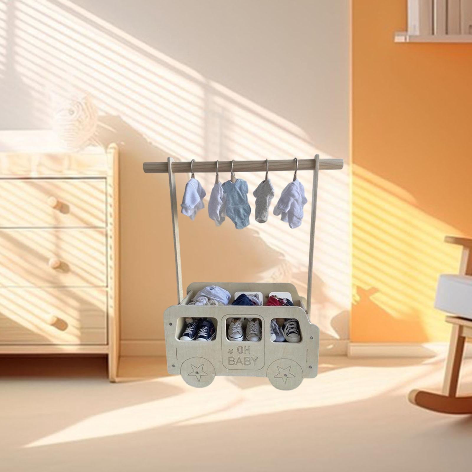 CarpNettore Pet Clothes Rack Pet Hanger Wood Display Stand Baby Shower Basket Compact Stable